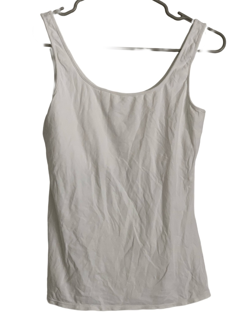 NATORI Women’s White Sleeveless Shelf Bra Cotton Tank Top